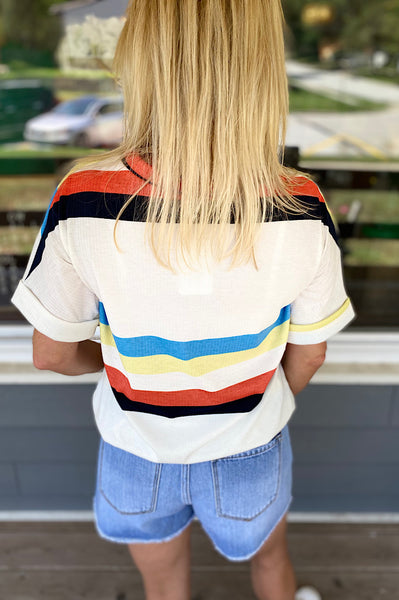 Sonny Striped V-neck Tee