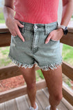 Turner Washed Olive Denim Shorts