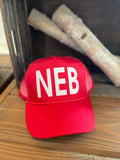 NEB Red Trucker Hat