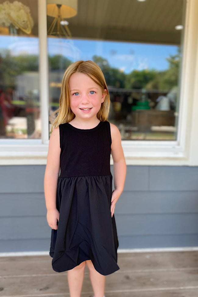 Emily Toddler Criss Cross Black Dress