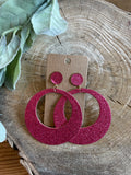 Glitter Circle Drop Earrings {2 colors}
