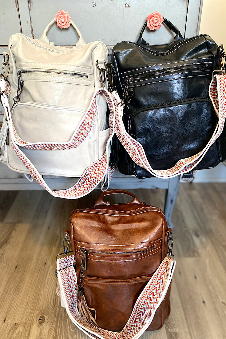 Kendall Faux Leather Deluxe Backpack {3 colors}