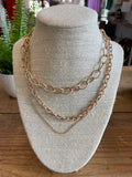 Triple Chain Link Necklace {Silver or Gold}