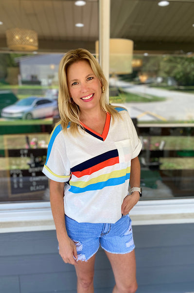 Sonny Striped V-neck Tee