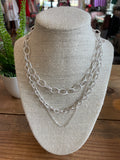 Triple Chain Link Necklace {Silver or Gold}
