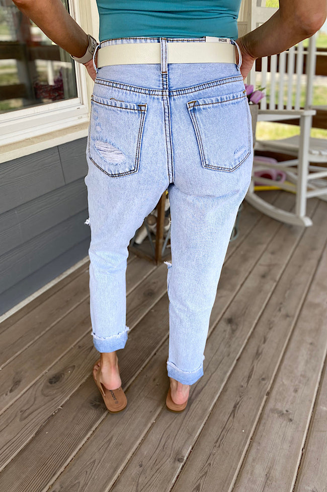Elliot Light Wash Hi Rise Mom Jean