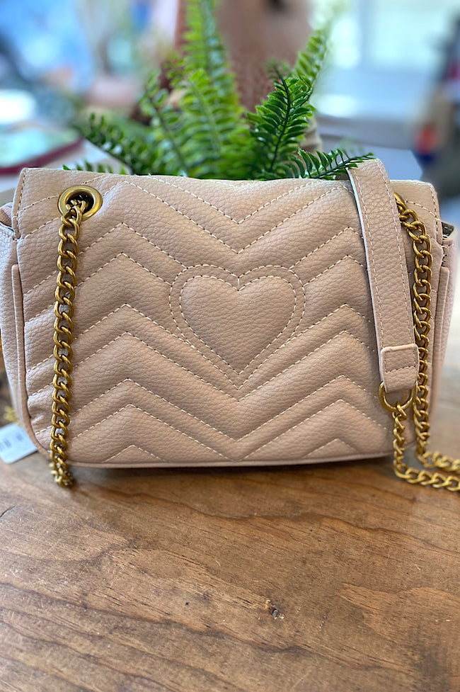 Jenni Taupe Quilted Crossbody