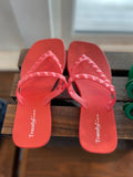 Haven Coral Studded Flip Flops