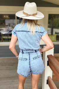 Harley Denim Button Down Romper