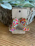Multi-color Bead Hoop Earrings