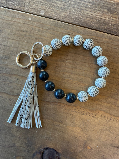 Animal Print Tassel Key Chain