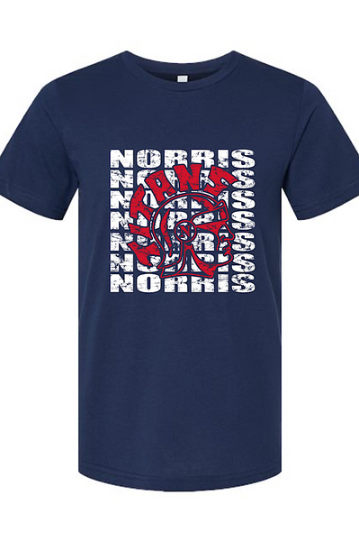 Norris and Titan Head Navy Unisex Tee