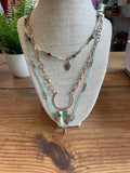 Triple Layer Turquoise Boho Necklace