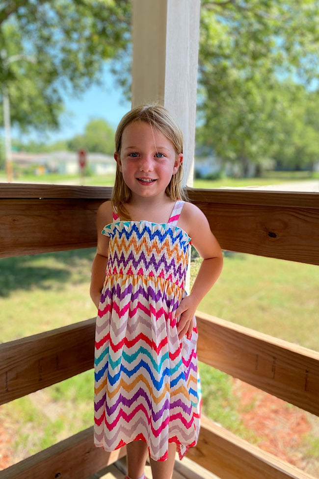 Kylee Rainbow Chevron Toddler Dress