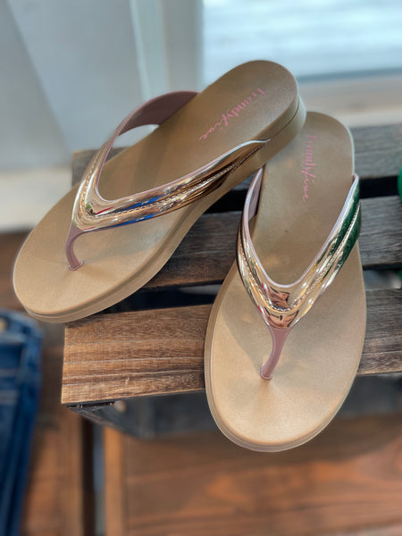 Londen Nude Metallic Flip Flop