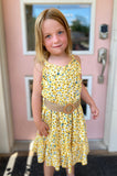 Sheridan Sunflower Toddler Dress with Belt
