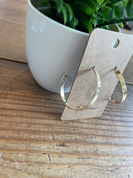 Thin Flat Gold Hoops