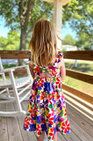 Tropical Floral Ruffle Maxi Toddler Dress