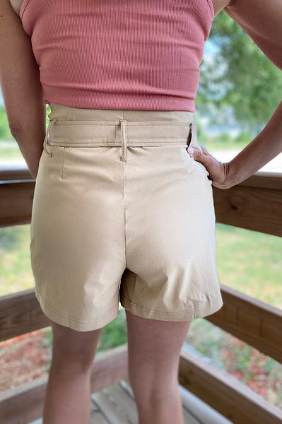 Bailee High Waist Belted Stretch Shorts {2 colors}