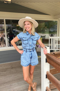 Harley Denim Button Down Romper