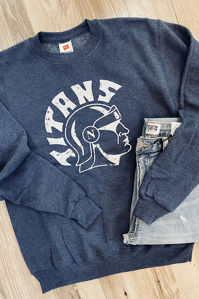 Adult Heathered Navy Titan Head Fleece-PTO