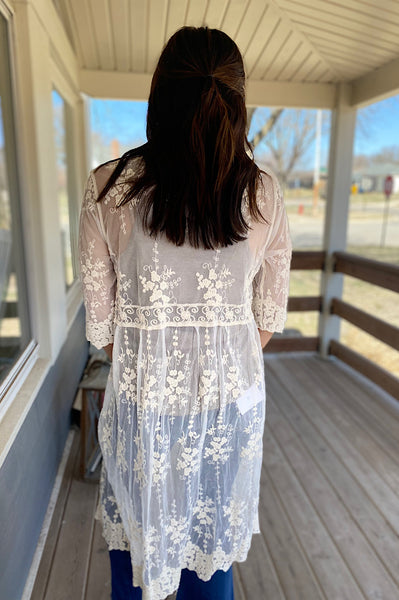Shania Lace Bell Sleeve Kimono