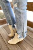 Bridget High Rise Distressed Ankle Flare Denim