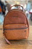 Jaxson Cognac Faux Leather and Suede Backpack