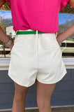 Terah Ivory Faux Leather Shorts