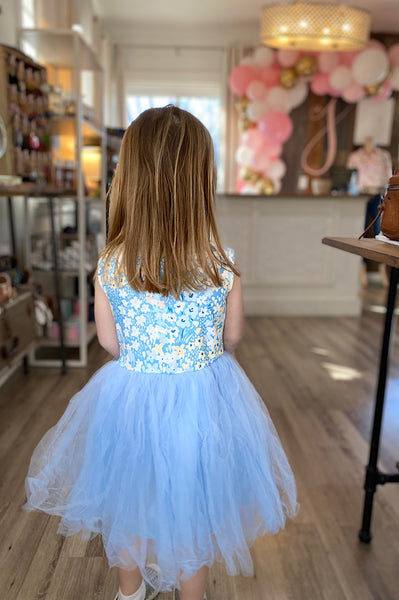Blooming in Blue Tutu Tank Dress