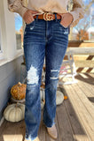 Jenesis Judy Blue Distressed Boot Cut Jeans