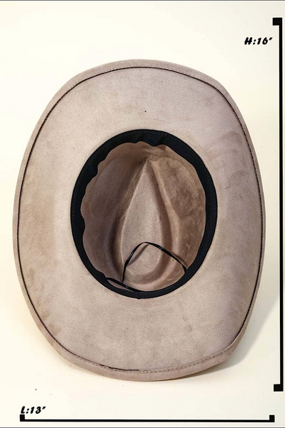 Taupe Cowgirl Hat with Turquoise Stone Band
