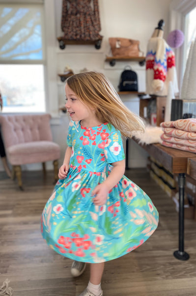 Spring Breeze Short Sleeve Toddler Twirl Dress