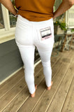 Averi High Rise Cropped White Skinny