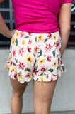 Desiree Floral Elastic Waist Ruffle Shorts