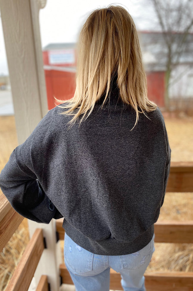 Georgina Charcoal Fleece Pullover
