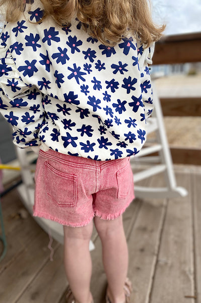Krista Toddler Pink Washed Denim Shorts