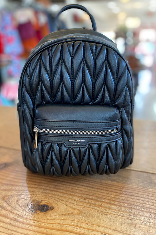 Blake Quilted Leather Backpack in Black