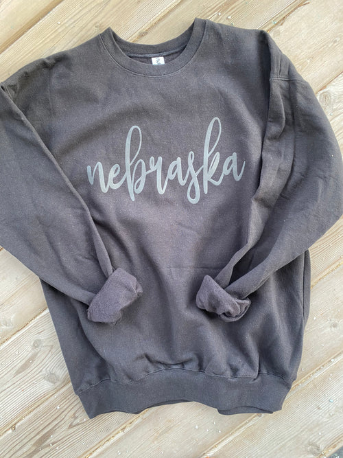 nebraska Black on Black Puff Sweatshirt
