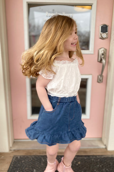 Serena Toddler Girls Denim Skirt