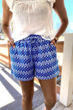Maizy Blue Geometric Print Shorts
