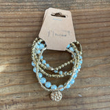 5 Strand Pearl and Metal Bracelet Stack {2 colors}