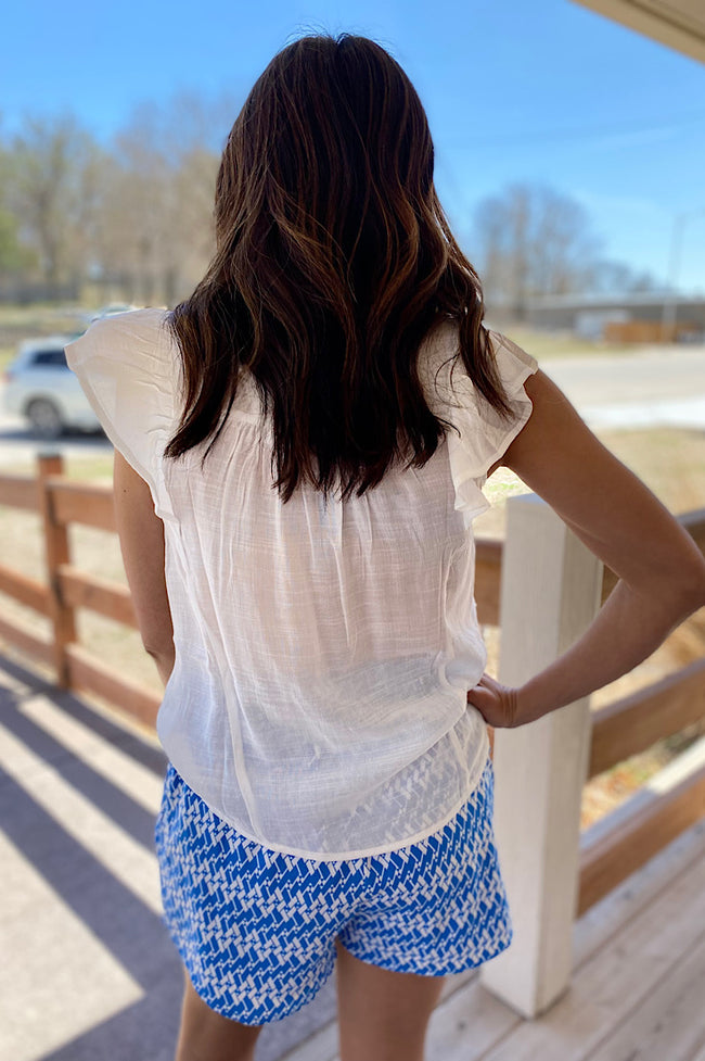 Wren White Lace Contrast Top