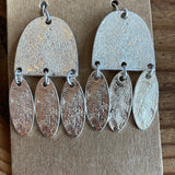 Textured Silver Geometric Earrings