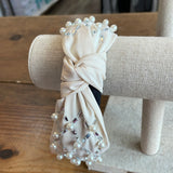Pearl and Rhinestone Ivory Knot Headband