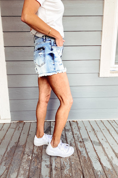 Sherri High Rise Button Fly Shorts
