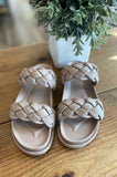 Tayla Khaki Braided Double Strap Slide
