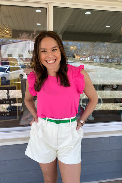 Terah Ivory Faux Leather Shorts