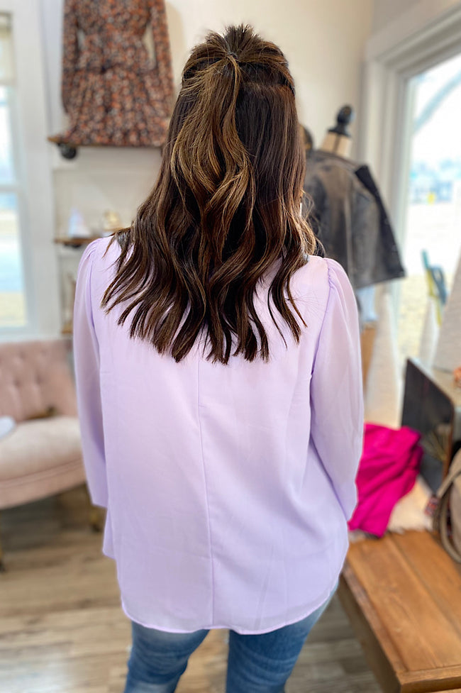 McKinley Lavender Smock Sleeve Blouse